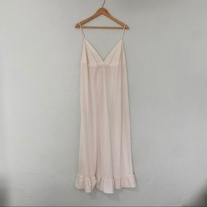 Vintage cream White open back v neck bridal maxi dress